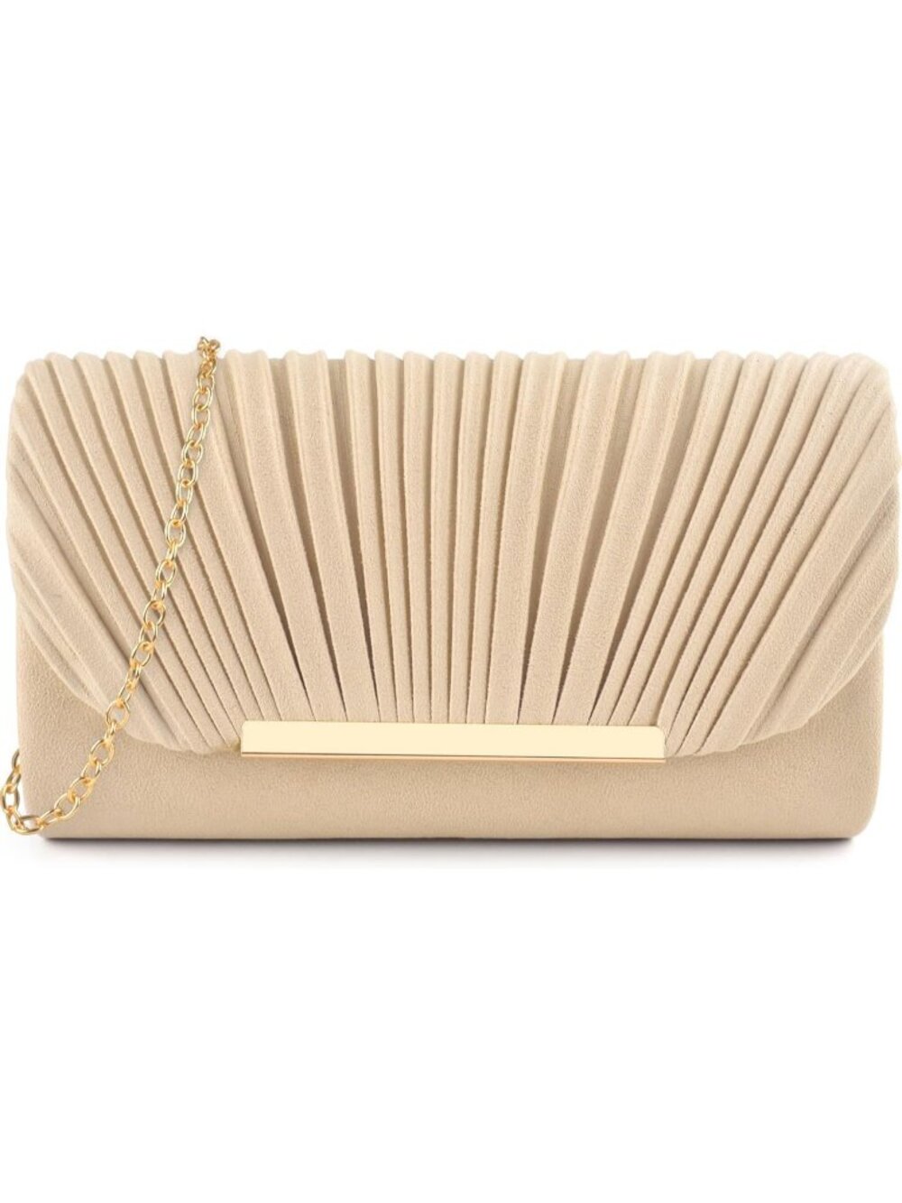 Women's Nude Clutch Purse Elegant Envelope Crossbody Shoulder Evening Bag